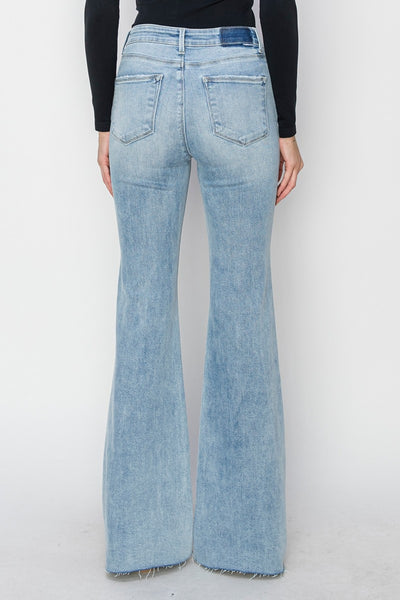 High Rise Raw Cut Hem Jeans