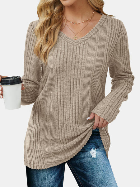 V-Neck Long Sleeve T-Shirt