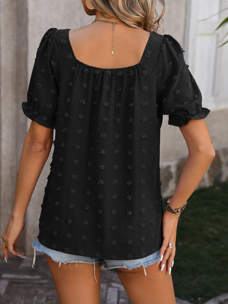 Dot Short Sleeve Blouse