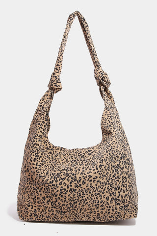 Leopard Knotted Strap Shoulder Bag