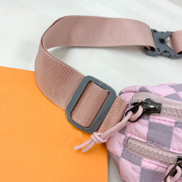 *DoorBuster* Checkered Adjustable Strap Nylon Crossbody Bag