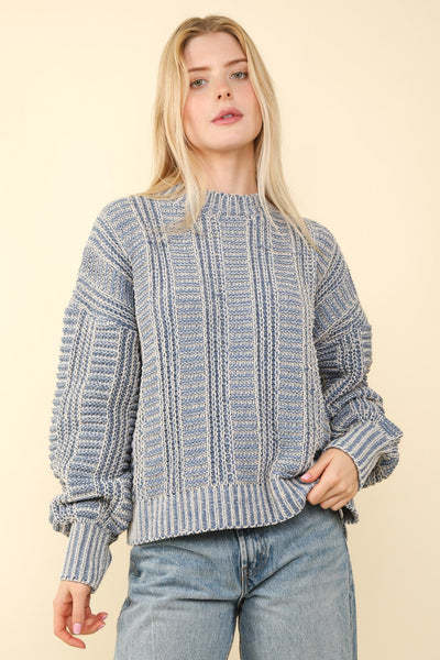 Two Tone Long Sleeve Sweater