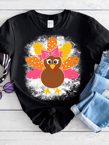 Orange & Pink Turkey (Heather Black)