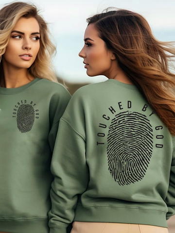 *Preorder* Touched by God (Military Green Sweatshirt)