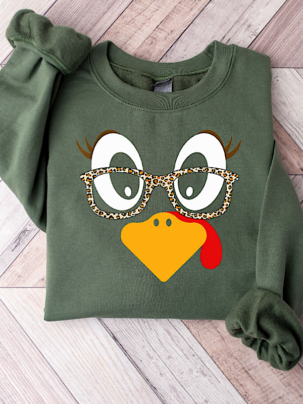 Turkey Glasses (Olive Sweatshirt)