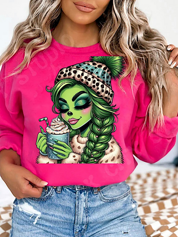 Green Braid Girl (Heliconia Sweatshirt)