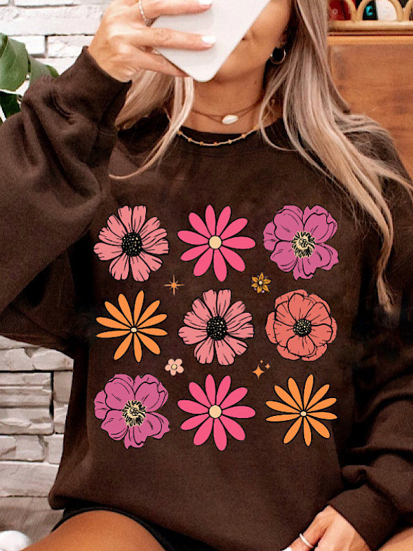 *Preorder* Flowers (Dark Chocolate Gildan Sweatshirt)