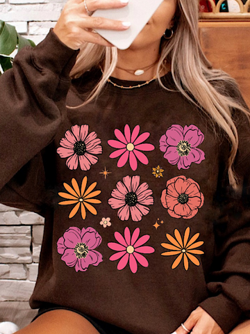 *Preorder* Flowers (Dark Chocolate Gildan Sweatshirt)