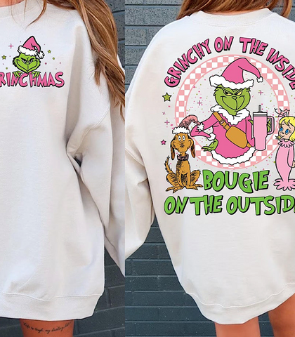 Grinch Bougie on the Outside (Sand Sweatshirt)