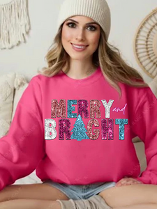 *Preorder* Merry & Bright (Heliconia Gildan Sweatshirt)
