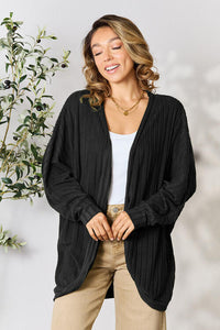 Full Size Ribbed Cocoon Cardigan