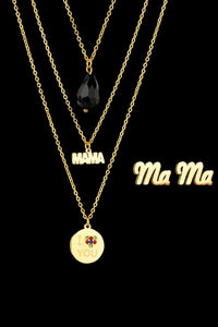 Triple-layer MAMA I LOVE YOU 18K gold-plated Pemdant Combo Deal