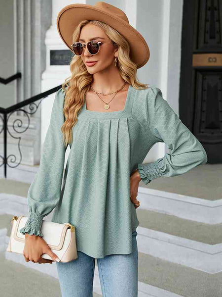 Square Neck Puff Sleeve Blouse