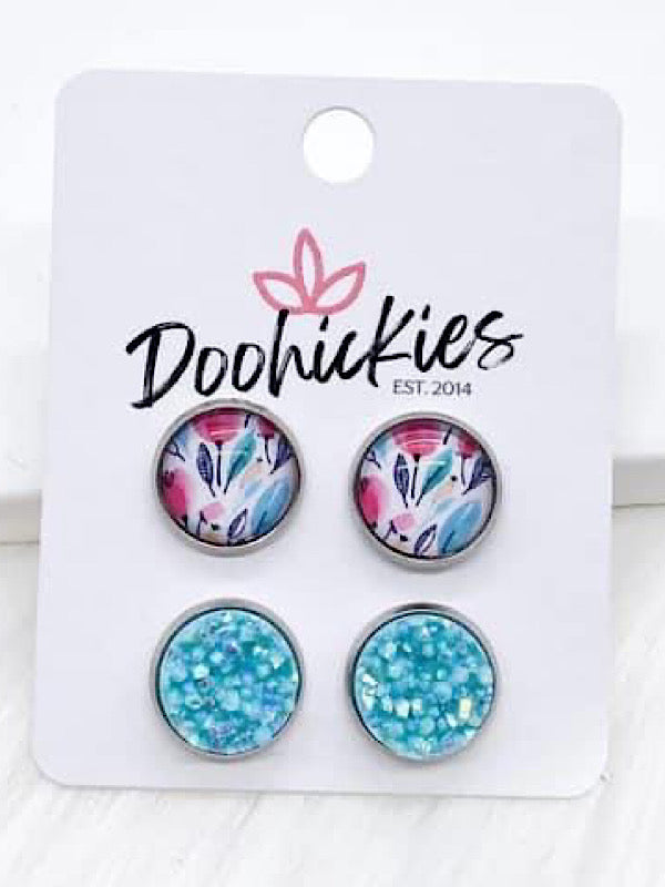 Pink Blue Floral Duo