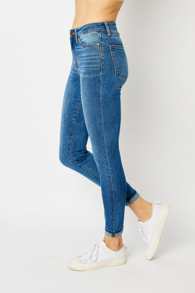 Cuffed Hem Skinny Jeans