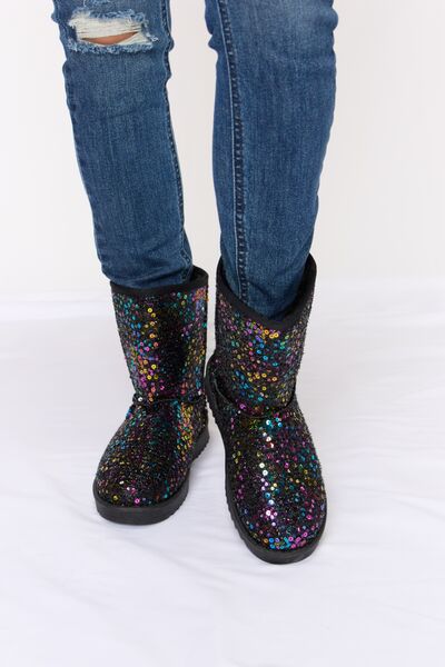 Sequin Thermal Flat Boots