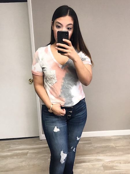 Pink and Gray Tie Dye