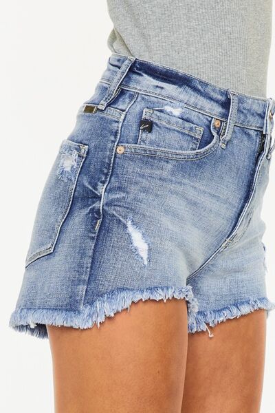 Kancan Raw Hem Denim Shorts