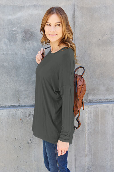 Round Neck Dropped Shoulder T-Shirt