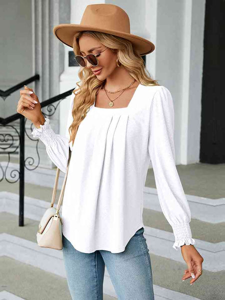 Square Neck Puff Sleeve Blouse