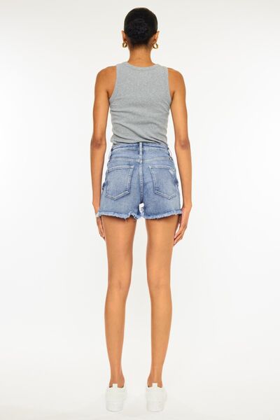 Kancan Raw Hem Denim Shorts