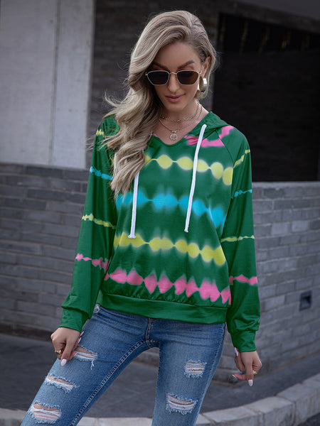 Tie Dye Raglan Sleeve Hoodie