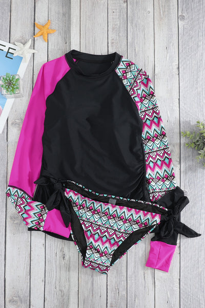 Long Sleeve Top and Tied Brief Swim Set