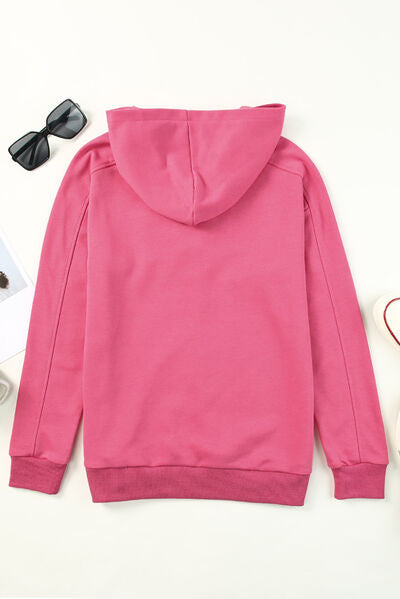 Lace-Up Dropped Shoulder Hoodie