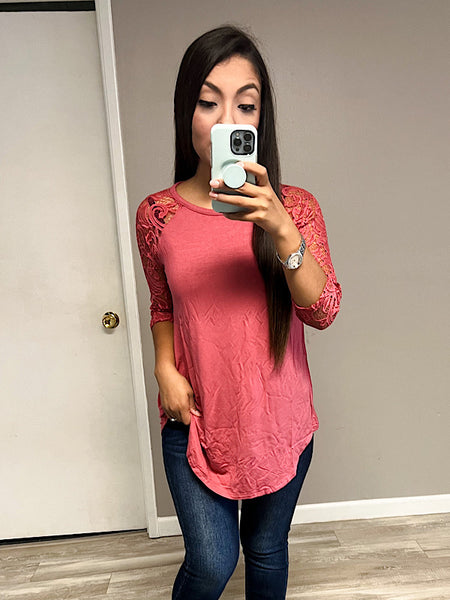*New* Pink Lace Top