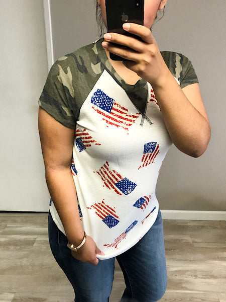 *New* Camo 4th of July top