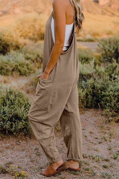 V-Neck Sleeveless Jumpsuit with Pockets