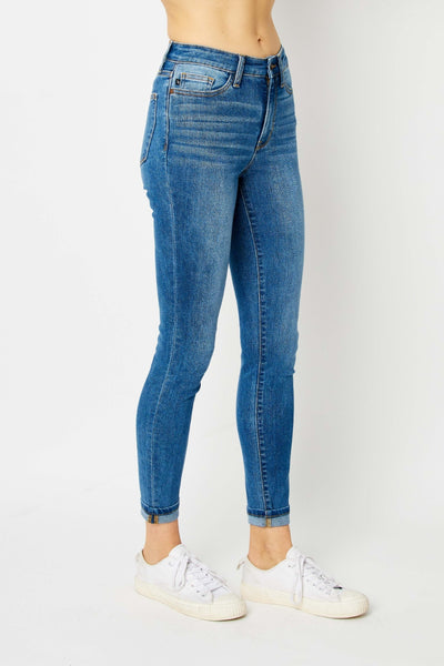 Cuffed Hem Skinny Jeans