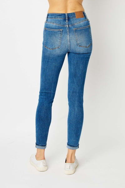 Cuffed Hem Skinny Jeans