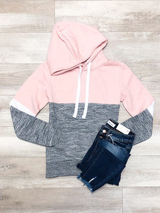*New* Blush Pink and Marled Charcoal Hoodie