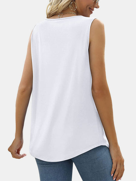 Ruched Square Neck Tank