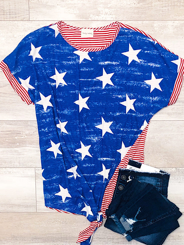 *New* Blue, Red & White Star top