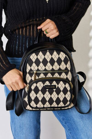 Pattern PU Leather Backpack