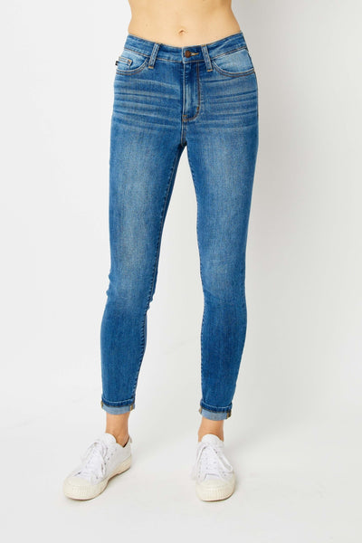 Cuffed Hem Skinny Jeans