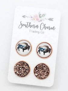 Buffalo duo earrings