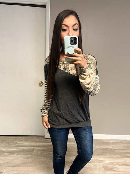 *New* Taupe Aztec Sweater