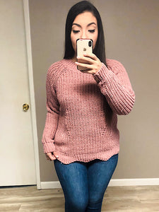 *New* Rose Scallop Sweater
