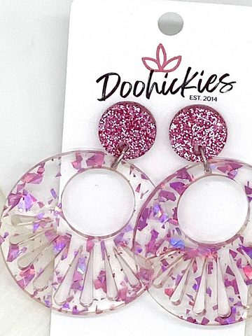 Pink confetti earrings