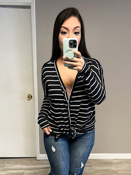 *New* Button Up Stripe top