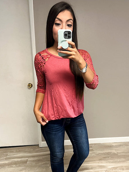 *New* Pink Lace Top
