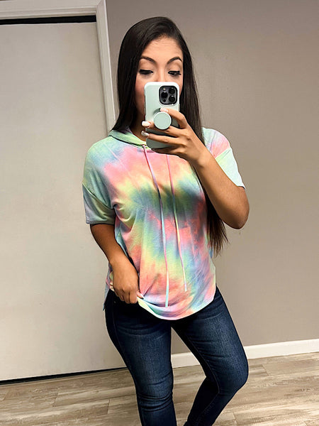 *New* Tie dye burst short sleeve top