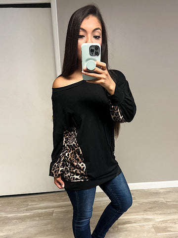 *New* Black leopard tunic