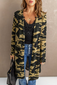 Printed Open Front Longline Cardigan