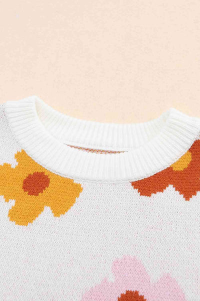 Floral Round Neck Sweater