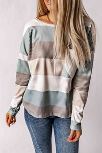 Wide Stripe Top with Pocket