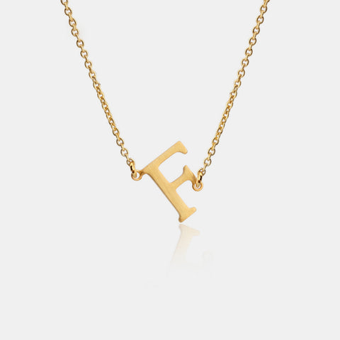 Copper Letter Pendant Necklace F to J
